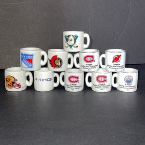 NHL Cup Crazy & NFL Mini Porcelain Mugs 10 Sports Collectibles Hockey Football